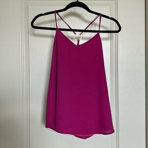Plum color flowy cami with gold ring detail - size xs